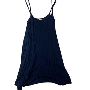 Navy Mini Dress Sleeveless Spaghetti Straps Slip Dress Womens Extra Small‎ XS